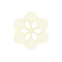 Christmas golden snowflake decoration of gold glitter shining sparkles on white transparent background. Vector glittering shine snowflake for Christmas or New Year design template