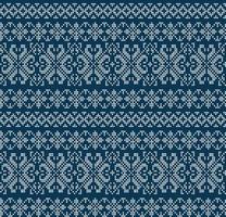Knitted Christmas and New Year pattern. Wool Knitting Sweater Design. Wallpaper wrapping paper textile print. vector