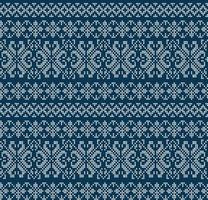 Knitted Christmas and New Year pattern. Wool Knitting Sweater Design. Wallpaper wrapping paper textile print. vector