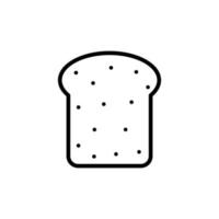 Outline, simple vector bread icon isolated on white background.