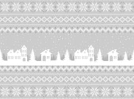 Knitted Christmas and New Year pattern. Wool Knitting Sweater Design. Wallpaper wrapping paper textile print. vector