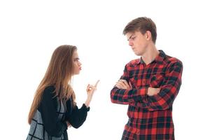 stylish couple in love in studio photo