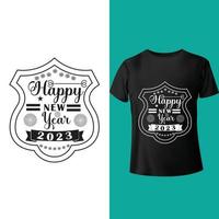 Fully editable happy new year t shirt design vector