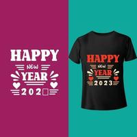 Fully editable happy new year t shirt design vector