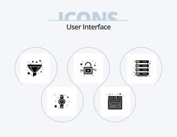 User Interface Glyph Icon Pack 5 Icon Design. . server. funnel. rack. unlock vector