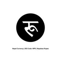 símbolo de moneda de nepal, icono de rupia nepalesa, signo npr. ilustración vectorial vector