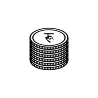 símbolo de moneda de nepal, icono de rupia nepalesa, signo npr. ilustración vectorial vector