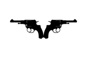 Silhouette Pistol Gun Pistol for Art Illustration, Logo, Pictogram, Website or Graphic Design Element. Vector Illustration