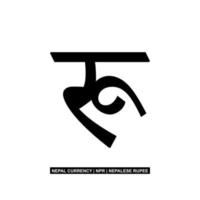 símbolo de moneda de nepal, icono de rupia nepalesa, signo npr. ilustración vectorial vector