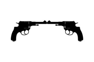 Silhouette Pistol Gun Pistol for Art Illustration, Logo, Pictogram, Website or Graphic Design Element. Vector Illustration