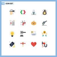 Flat Color Pack of 16 Universal Symbols of book dollar golf currency stand Editable Pack of Creative Vector Design Elements