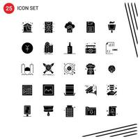 25 Creative Icons Modern Signs and Symbols of dustpan storage device microchip sd card memory chip Editable Vector Design Elements