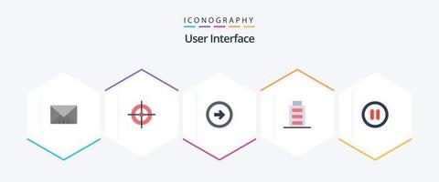 User Interface 25 Flat icon pack including . pause. user. interface. interface vector