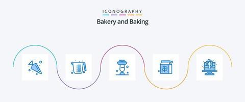 Baking Blue 5 Icon Pack Including cake. baking. cooking. package. food vector