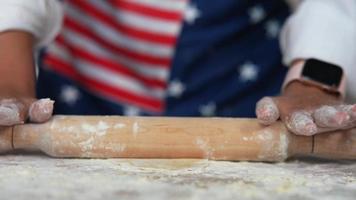 Rolling dough with rolling pin video