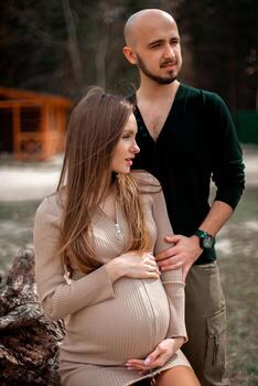 Lovely young future parents photo