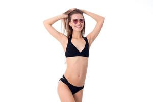 girl in black swimsuit photo