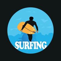 Surfing Vector illustration t-shirt design,poster, print, postcard,Coffee mug other uses