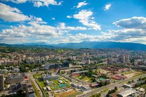 urban landscape with mountains photo