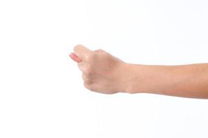 mano femenina que muestra el gesto que produce foto