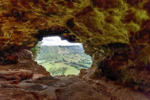 View through the Window Cave in Arecibo, Puerto Rico. photo