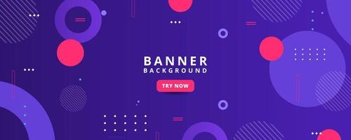 background banner. colorful, dark blue gradient and geometric elements vector