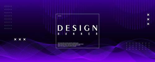 banner backgrounds. full of colors, waves striped dark purple gradations vector