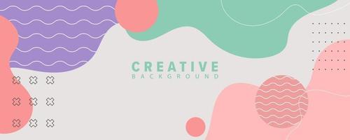 fondo de banner, formas geométricas abstractas de colores vectoriales, color suave vector