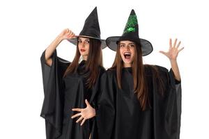 young cute women in halloween style photo
