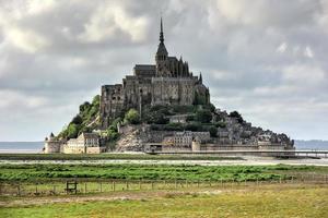 Beautiful Mont Saint-Michel cathedral on the island, Normandy, Northern France, Europe. photo