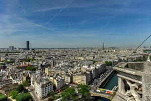 el horizonte de parís desde la catedral de notre dame de parís, en francia. foto