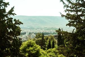 beauty views of mountains and forest city photo