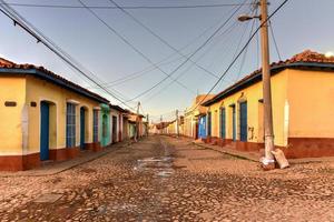 Colorful traditional houses in the colonial town of Trinidad in Cuba, a UNESCO World Heritage site. photo