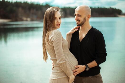 Lovely young future parents photo
