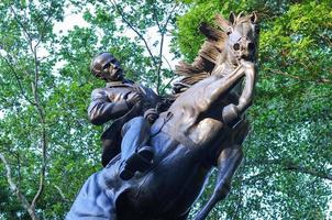 Jose Marti Monument at the head of the Avenue of the Americas by Central Park in New York City photo