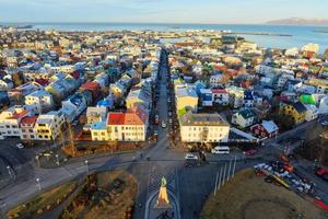 paisaje urbano aéreo de reykjavik foto