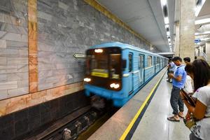 Tashkent, Uzbekistan - Jul 8, 2019 -  Ming Orik is a station of the Tashkent Metro on Yunusobod Line which was opened on 26 October 2001. photo