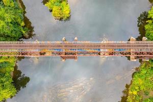 Aerial view of the CSX - Catskill Creek Bridge in Catskill, New York. photo