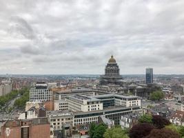 Aerial view of the Brussels city skyline in Belgium. photo