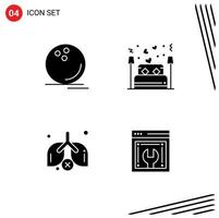 Stock Vector Icon Pack of Line Signs and Symbols for bowling night ball couple pollution Editable Vector Design Elements