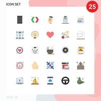 Set of 25 Modern UI Icons Symbols Signs for cream document head task checklist Editable Vector Design Elements