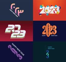 gran conjunto de 2023 feliz año nuevo diseño de texto de logotipo plantilla de diseño de número 2023 vector