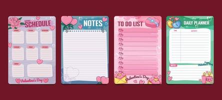 Valentine Day Journal Template vector