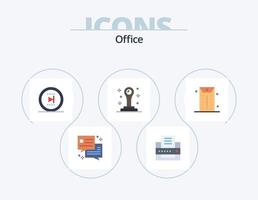 paquete de iconos planos de oficina 5 diseño de iconos. . oficina. en línea. sobre. papelería vector