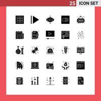 Set of 25 Modern UI Icons Symbols Signs for news sold view sign estate Editable Vector Design Elements