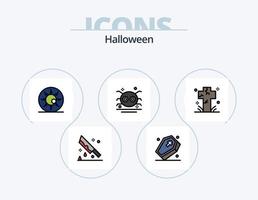 Halloween Line Filled Icon Pack 5 Icon Design. night. halloween. puncture. magic. halloween vector