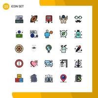Set of 25 Modern UI Icons Symbols Signs for father world auction hands tag Editable Vector Design Elements