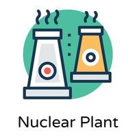 planta nuclear de moda vector