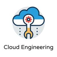 Trendy Cloud Engineering vector