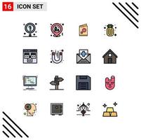 Set of 16 Modern UI Icons Symbols Signs for browser pineapple placeholder fruit invite Editable Creative Vector Design Elements